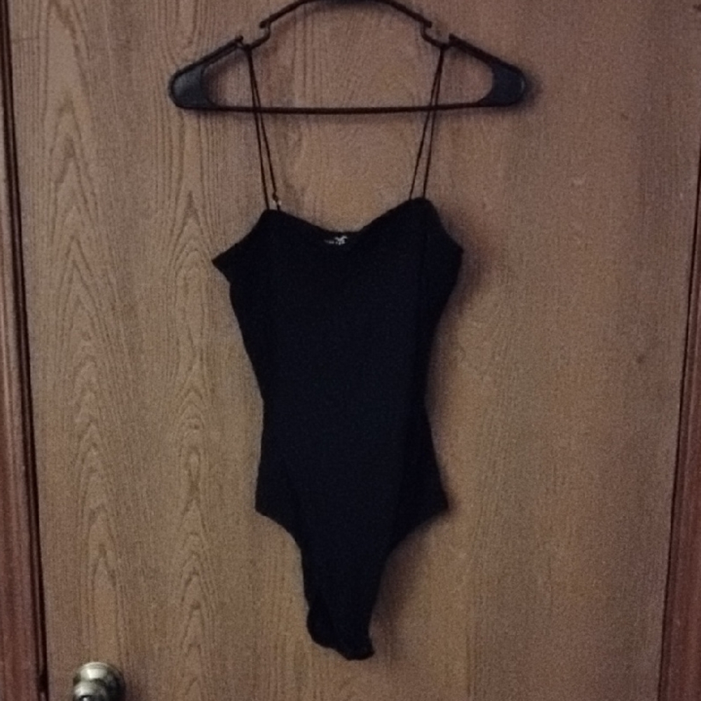 Black Spaghetti Strap Bodysuit